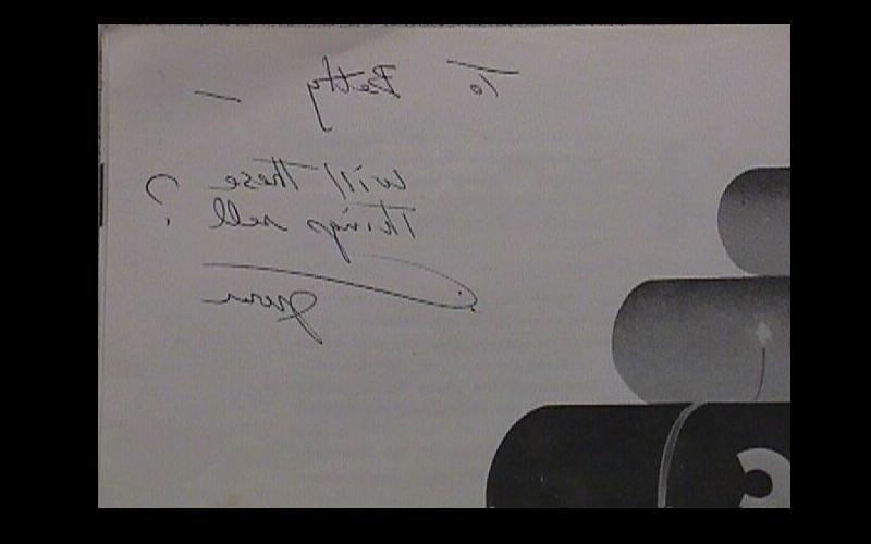 UNIVAC Brochure Signature | Message to Jean Jennings Bartik from John Mauchly. Jean's nickname was 'Betty.'(Courtesy of Jean JENNINGS Bartik Computing Museum)