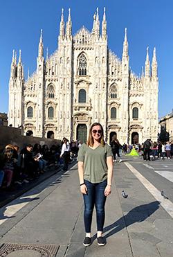 Makayla Hasch visited Duomo, the fourth largest cathedral in the world, during a faculty-led study abroad experience in Italy. (Submitted photo)
